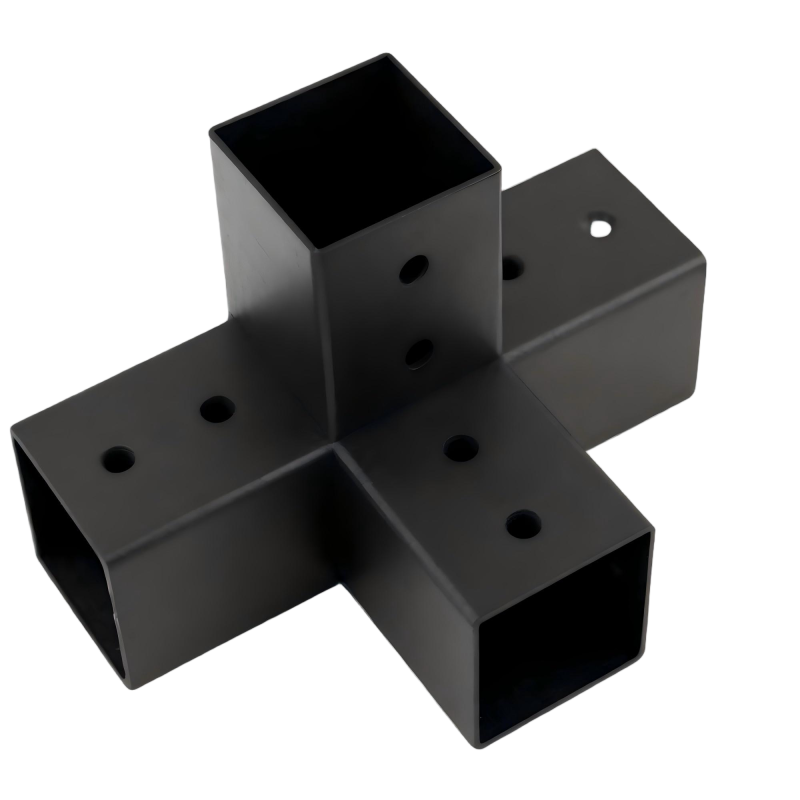 Black-Power-Coated-Post-Anchor-Pole-Ground-with-fine-invisibility-weld-technique