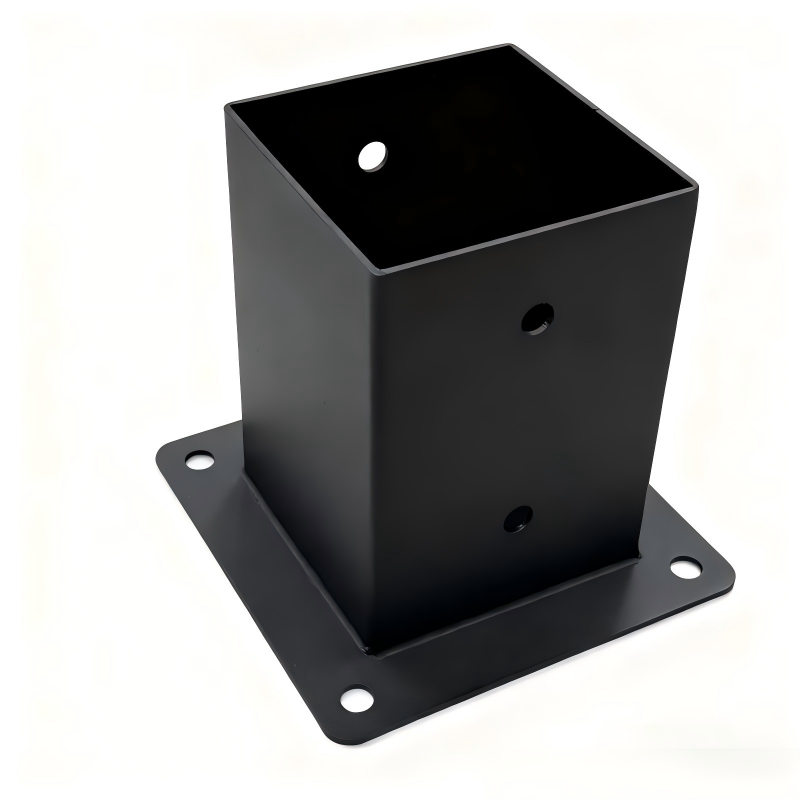 Black-Power-Coated-Post-Anchor-Pole-Ground-with-fine-invisibility-weld-technique