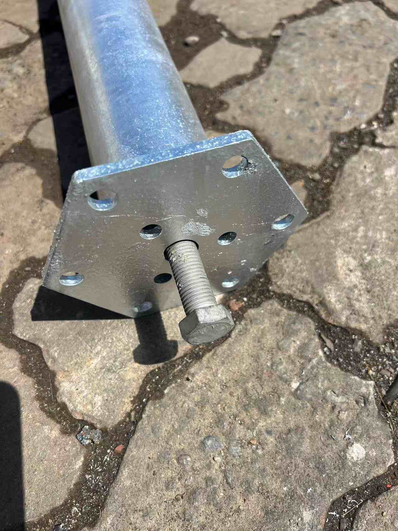 HDG DIY Ground Screw Anchor with M Shape Shrink Tube Hexagonal Flange