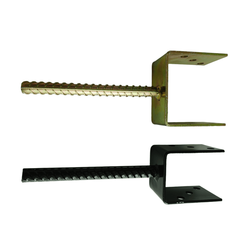 yellow zinc U post base anchor