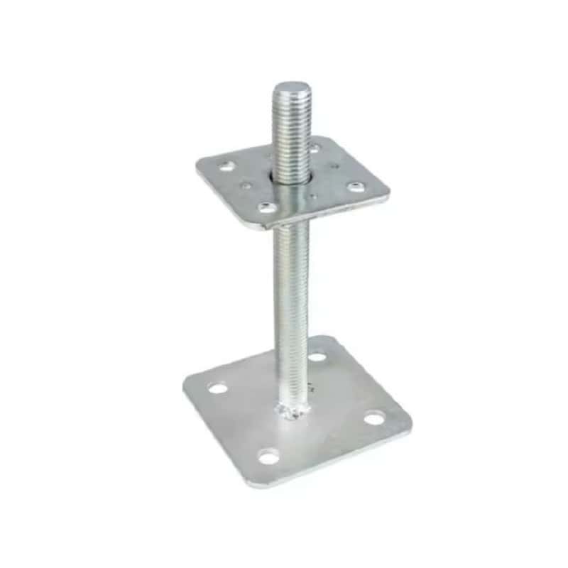Heavy Duty Galvanised Adjustable Double Plate Bolt Down Post Base Bracket