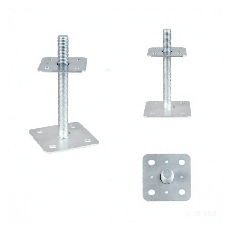 Heavy Duty Galvanised Adjustable Double Plate Bolt Down Post Base Bracket