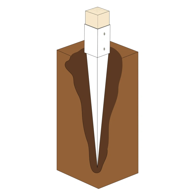 Fence Post Spike Anchor Square HDG or Penatration Galvanising